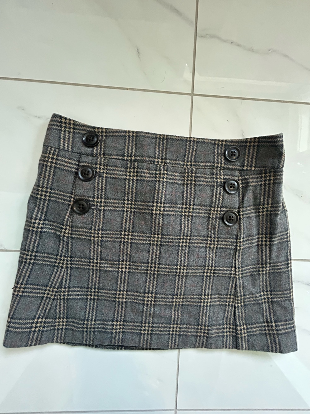 GAP 2009 Vintage Wool Plaid Sailor Mini Skirt Size 4 Dark Academia